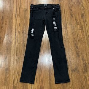Tripp NYC Daang Goodman Jeans Womens 9 Black Skinny Goth Y2K Ripped Distressed